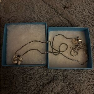 Touchstone crystal Love Knot Pendant Necklace with swavorski crystals